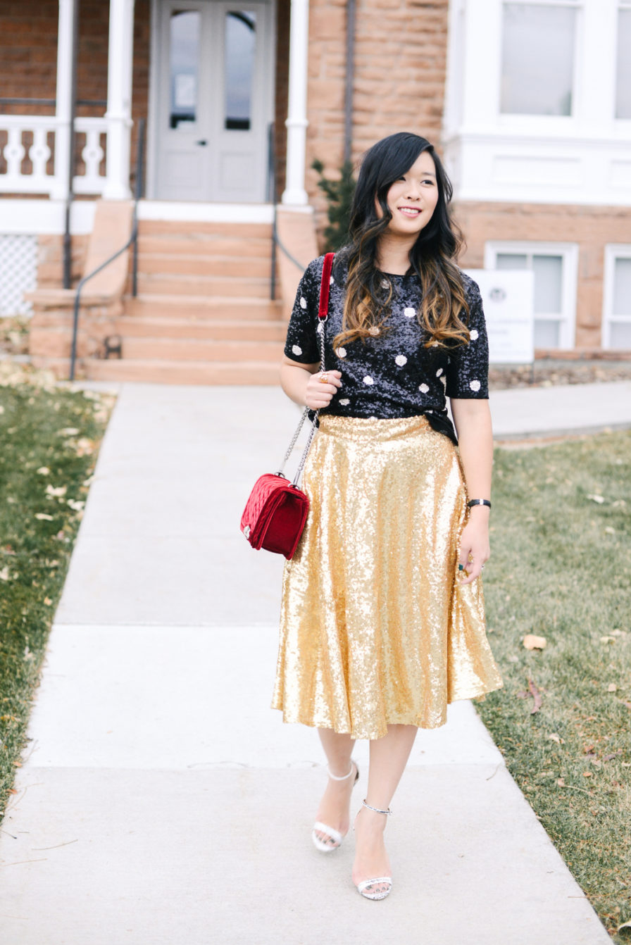 3 Ways To Style A Sequin Skirt + New Years Party Blog Hop