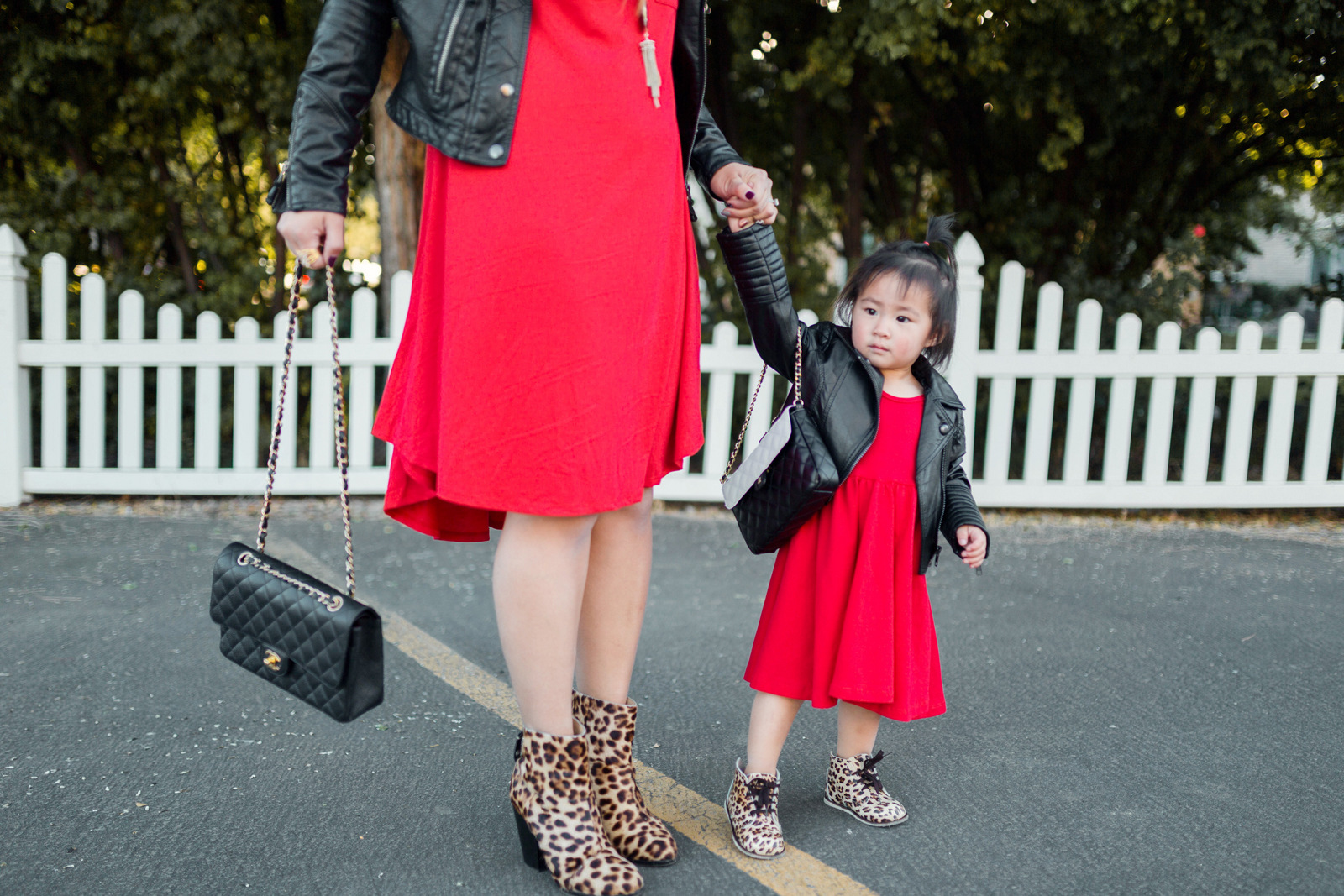 red and leopard print outfits