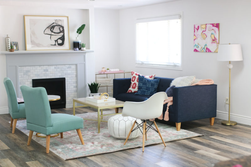 Our Modern Living Room With Hints of Gold | Sandy A La Mode