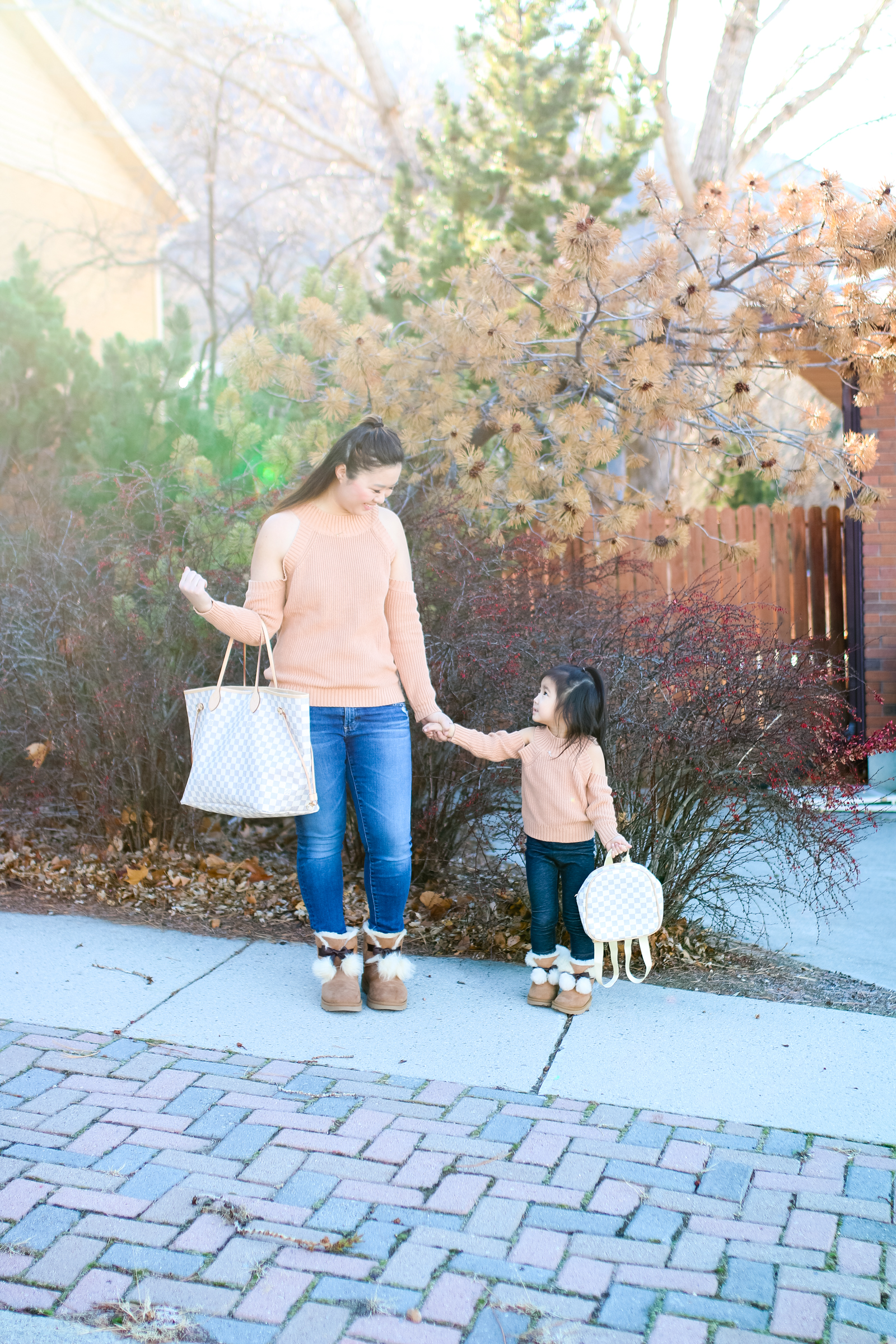 Mommy and Me Outfit: Pom Pom UGGS 