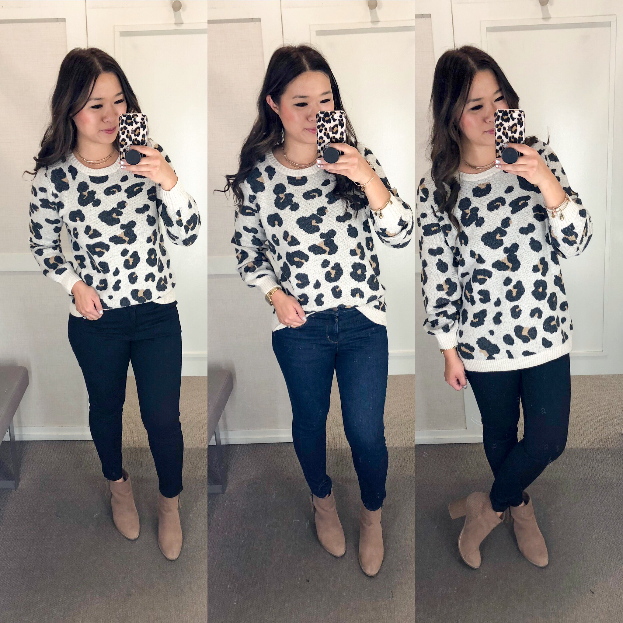 loft leopard sweater dress