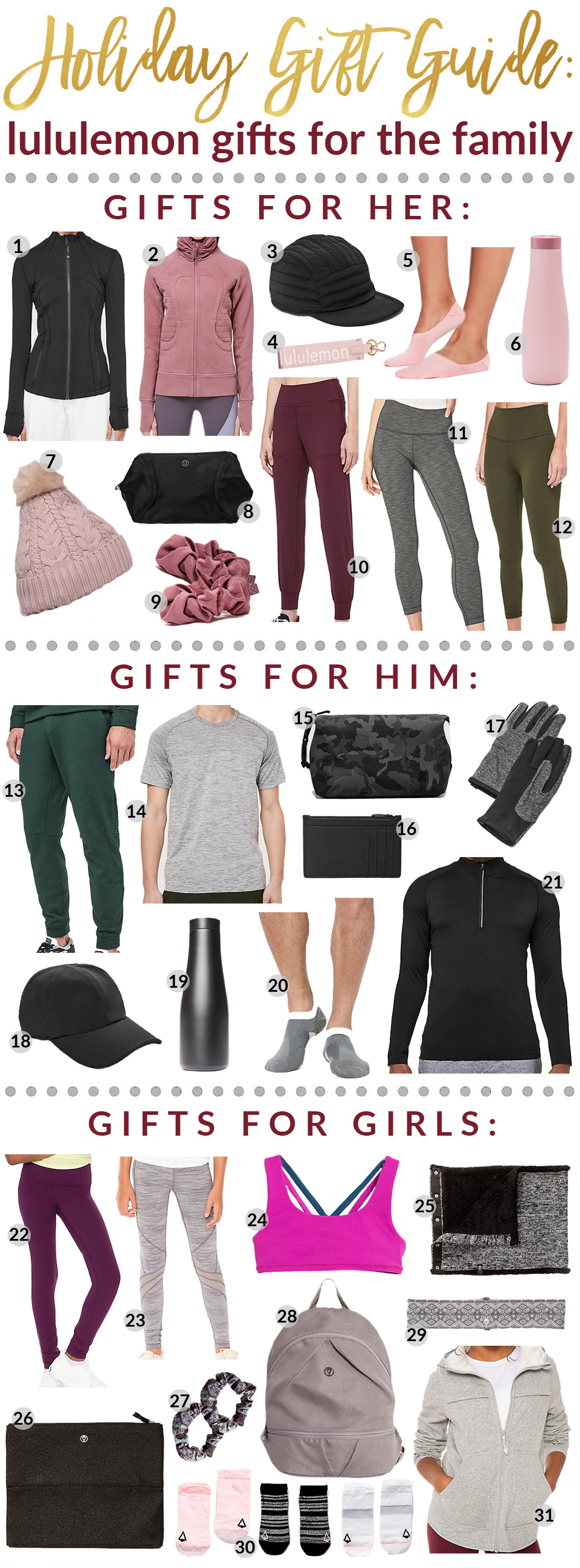 lululemon Gift Guide for Him and Her